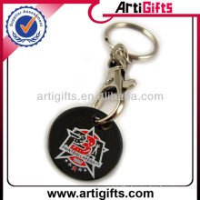 Promotional cheap metal keychain trolly coin